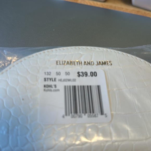 ELIZABETH & JAMES Cream Textile Halfmoon Wristlet Wallet - Picture 11 of 11